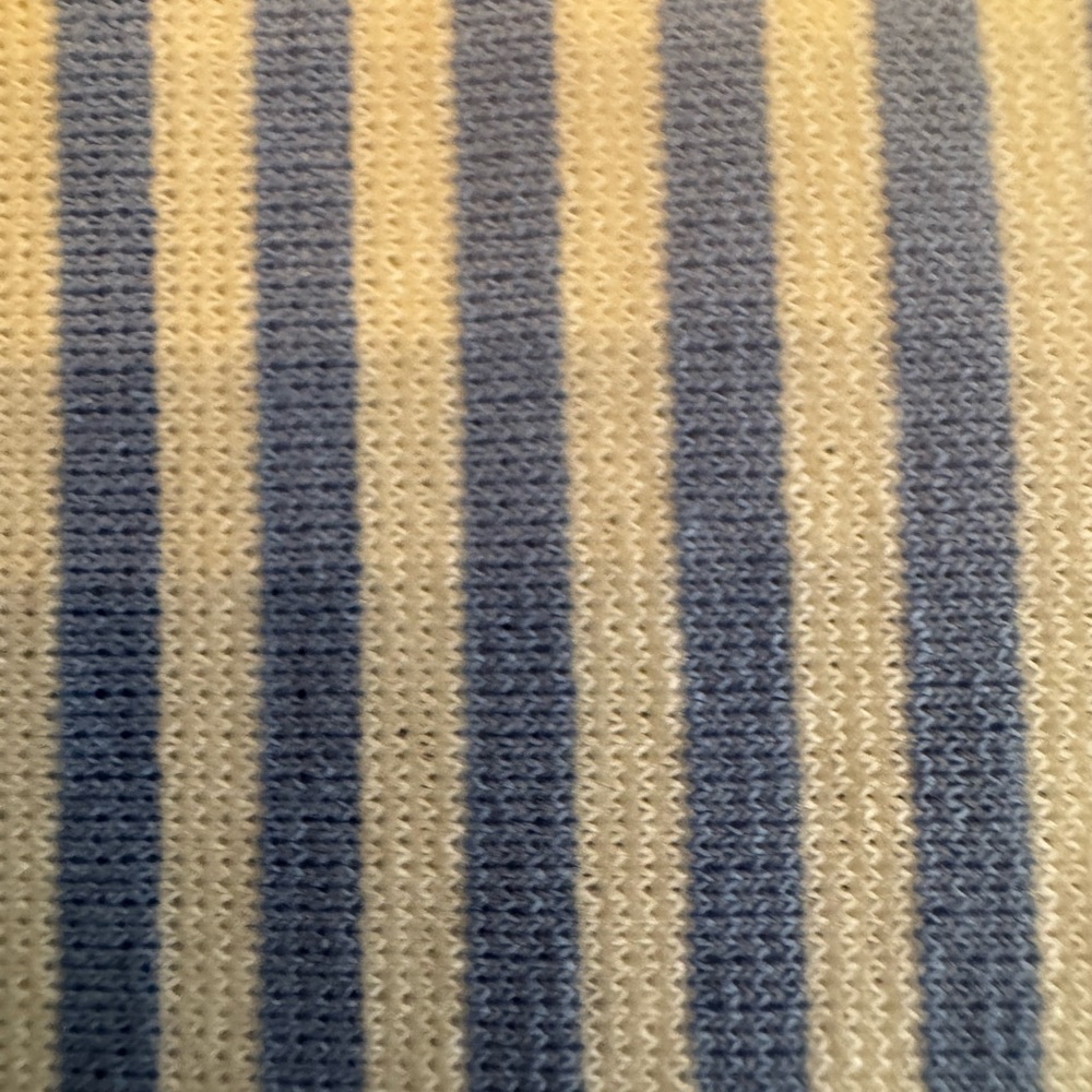 Ann Taylor XL blue/white striped lightweight jersey sleeveless peplum top. EUC - Picture 7 of 10